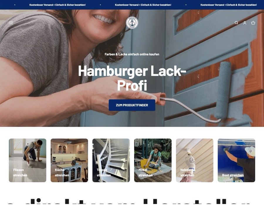 Screenshot der Hamburger Lack-Profi Website